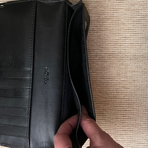 Coach Black Leather Wallet with Gold Accent - Picture 14 of 15